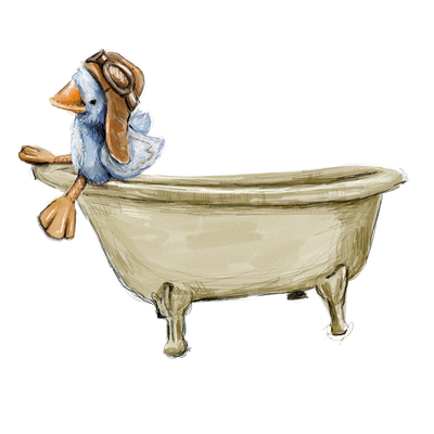 Whimlio Ente in der Badewanne